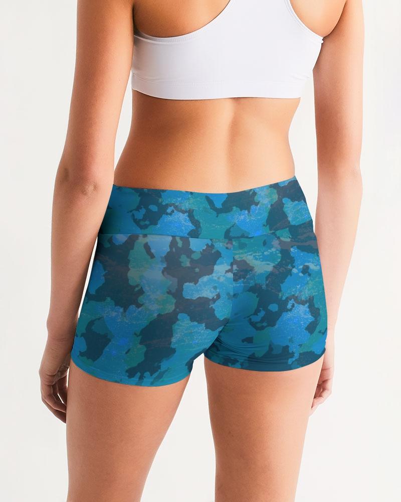 Active Comfort Ocean Camo Mid-Rise Yoga Shorts