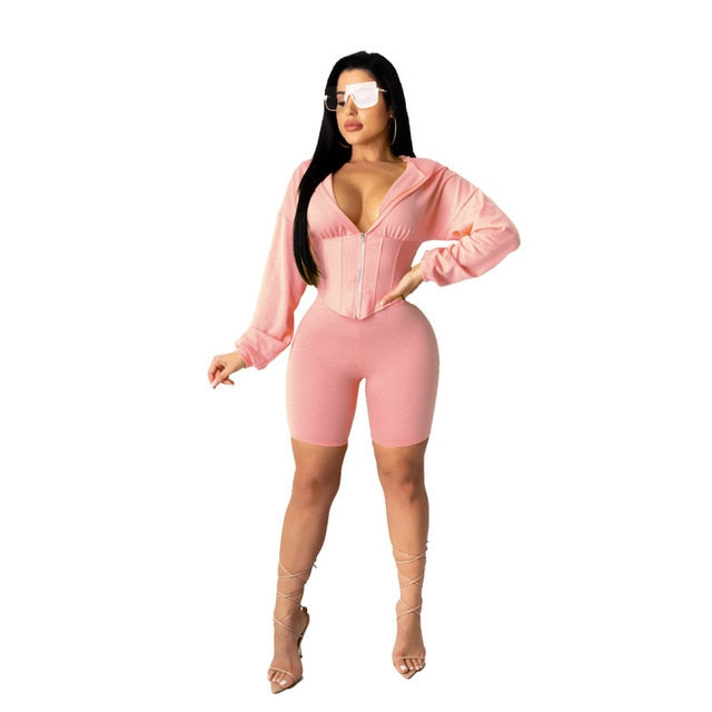 2 Piece Set Women Tracksuit Long Sleeve Suits Summer Clothes Pure Color Bodycon Streetwear Lounge Wear Fashion Suit Matching