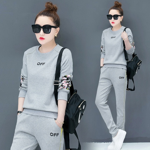 Autumn Two Piece Set Top And Pants Tracksuits 2 Piece Sets Women Sports Suits Lounge Wear Fall Clothes 2020 Korean Fashion Pink