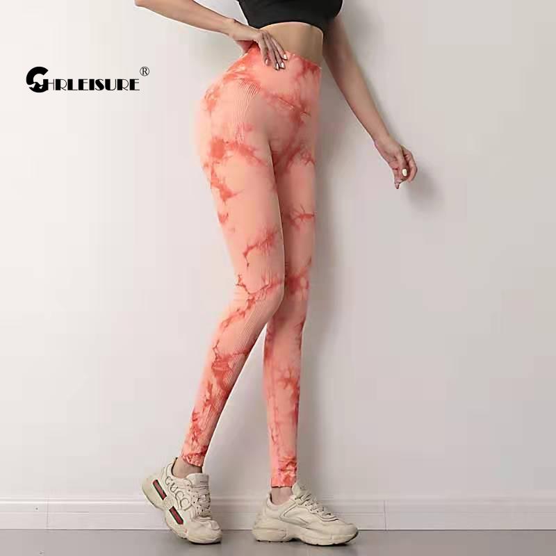 CHRLEISURE Tie Dye Leggings Sport Women Fitness Sexy High Waist Yoga Pants Colorful Sports Tights Running Workout Gym Clothing