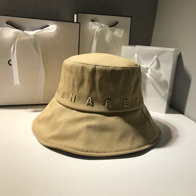 Japanese Bucket Hat Women Summer Outdoor Travel Fishing Sun Hats Bob Cotton Letter Embroidery Panama Fisherman Hat Basin Caps