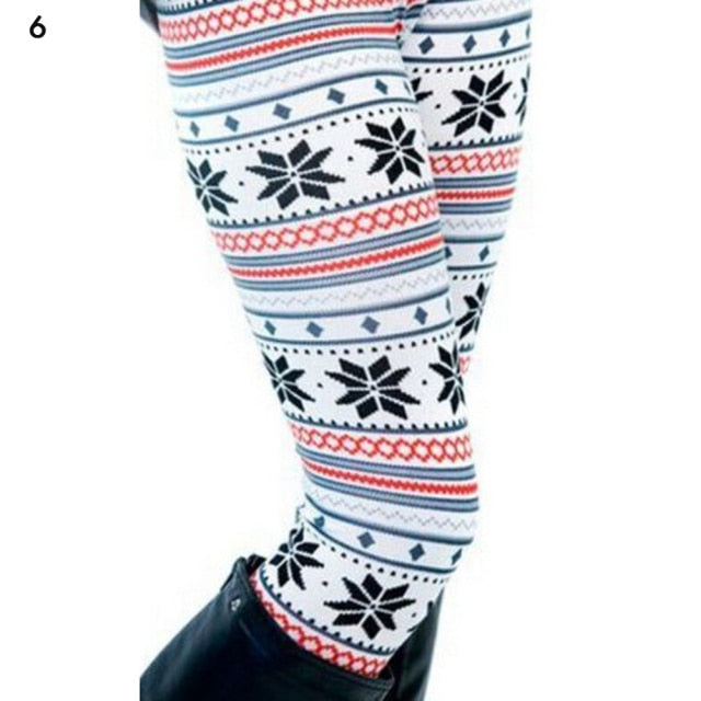Fashion Women's HOT Leggings Pants Print High Waist Leggings Happy Christmas Party Long Pants 18 Color Ladies Xmas Trousers