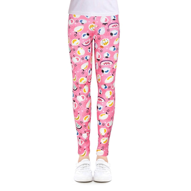 Girls Leggings for Outdoor Travel Clothes Girls Pants Student Casual Wear Customizable Stylish Computer Printing For 4-13 Years