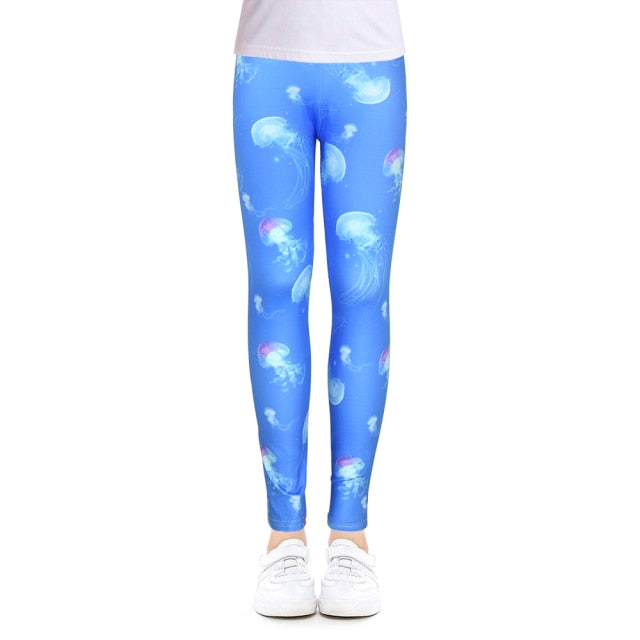 Girls Leggings for Outdoor Travel Clothes Girls Pants Student Casual Wear Customizable Stylish Computer Printing For 4-13 Years