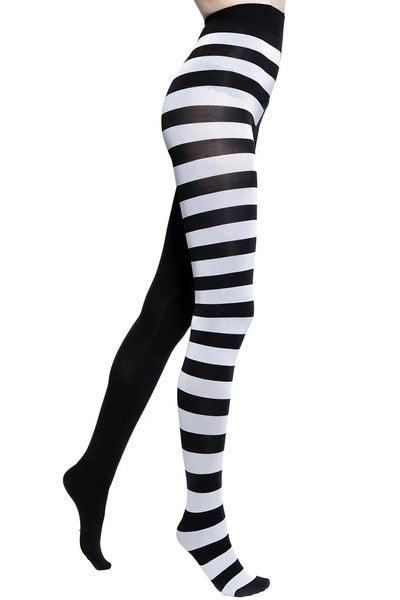 Striped Yoga Legging Women Print Goth Style Long Tights Casual Punk Ladies Sport High Waist Workout Elastic Leggings One Size