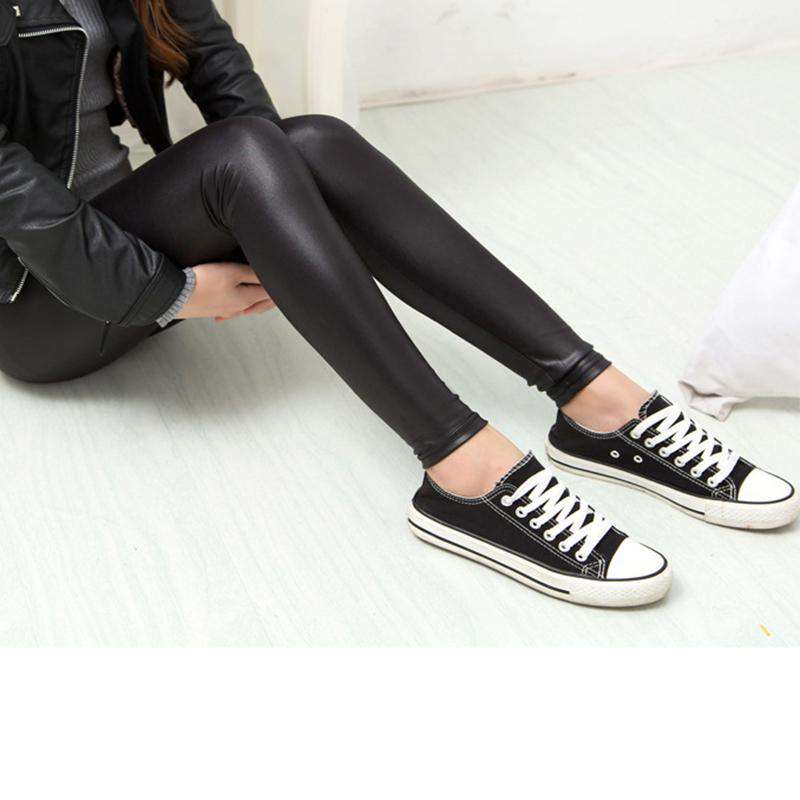 Faux Leather Leggings - Thin Black Slims - Love For Leggings